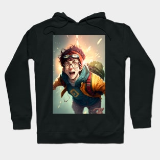 Anime Nerd Super Adventurer with Glasses Hoodie